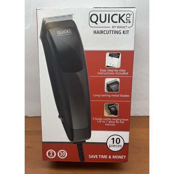 WAHL Quick Cut Haircutting Red 10pc Kit Hair Clippers Trimmers Electric New - Picture 1 of 6